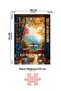 3 Pcs 1000 Piece Puzzle - Mountain Lake Town and Peaceful Landscape and Street with Rainy Umbrella - 3