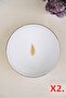 Tabak Evi Porcelain Natura Fern Gold Gilded Bowl 13.50cm 2 Pcs