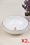 Tabak Evi Porcelain Natura Fern Gold Gilded Bowl 13.50cm 2 Pcs - 3