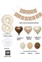 Retro Birthday Set for All Ages; Cream Numeral Foil, Banner, Heart Foil and Latex Balloon - 2