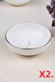 Tabak Evi Porcelain Natura Lavender Gold Gilded Bowl 13.50cm 2 Pcs - 3