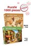 2 Pcs 1000 Piece Puzzle- Sunny Cafe Street and World Map-Ii