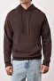 Dark Brown Regular/Normal Cut Hooded Fleece Inside/Warm Sweatshirt Tmnaw23Sw00194 - 3