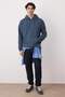 Indigo Oversize/Wide Cut Hooded Fleece Inside/Warm Sweatshirt Tmnaw23Sw00195 - 2