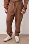 Açık Kahve Regular /Rahat Kesim Kapüşonlu Nakışlı İçi Polar Sweatshirt Eşofman Takım TMNAW24EM00000 - 4