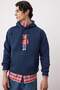 Lacivert Oversize/Geniş Kesim İçi Polar/Sıcak Tutan Pamuk Unisex Sweatshirt TMNAW22SW1462