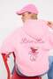 Açık Pembe Sırt ve Ön Baskılı Kapüşonlu Oversize/Geniş Kalıp Örme Sweatshirt TWOAW26SW00042 - 2
