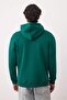 Zümrüt Yeşili Oversize/Geniş Kesim Fermuarlı Kapüşonlu İçi Polarlı Basic Sweatshirt TMNAW25SW00050 - 4