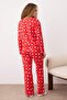 Red 100% Cotton Heart Tshirt-Pants Knitted Pajamas Set Thmaw24Pt00124 - 4
