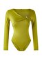 Yağ Yeşil Fitted/Vücuda Oturan Aksesuar Detaylı Çıtçıtlı Esnek Örme Body TWOAW26BD00004 - 5