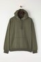 Khaki Oversize/Loose Fit Hooded Fleece Inside/Warm Floral Printed Sweatshirt Tmnaw22Sw1651 - 5