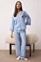 Mavi Çizgili Poplin Dokuma Pijama Takımı THMAW26PT00101 - 2