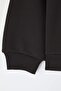 Black Cotton Printed Crew Neck Boys' Thick Non-Embossed Knitted Sweatshirt Tkdaw26Sw00051 - 4