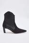 Black Suede Leather Detailed Women's 7 cm Heeled Ankle Boots Takaw26Bo00048 - 10