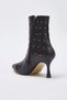 Black Trock Pointed Toe Women's 8 cm Thin Heeled Ankle Boots Takaw26Bo00057 - 6