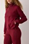 Burgundy Brushed Soft Fabric Sports Knitted Sweatshirt Thmaw26Sw00001 - 4