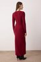 Burgundy Cut Out and Accessory Detail Bodycon Stretchy Maxi Knitted Dress Twoaw26El00246 - 6
