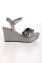 Platinum Stone Filled Sole Women's Heeled Shoes - 670 - 4