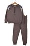 Knitwear Unisex Hooded Stripe Detailed Set Brown - 2