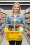 22 Liters 10 Pieces Grocery Basket, Shopping Basket, Grocery Basket with Handle - 3
