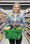 22 Liter 5 Pieces Grocery Basket, Shopping Basket, Grocery Basket with Handle - 2