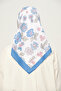 Patterned Twill Scarf 90X90 cm Non-Slip Fabric Baby Blue - 3