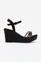 Stone Shiny Wedge Heel Women's Shoes - 5