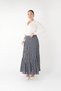 Maxi Length Polka Dot Ruffled Pleat Chiffon Skirt