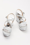 Silvery Women's Shoes with Wedge Heels - 2