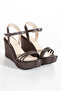 Stone Shiny Wedge Heel Women's Shoes