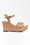 Nude Cross Strapped Padded Women's Sandals - 3