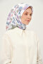 Patterned Twill Scarf 90X90 cm Non-Slip Fabric Ashy Green