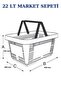 22 Liter 5-Piece Grocery Basket, Shopping Basket, Grocery Basket with Handle - 8