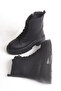 Women's Black Matte Lace-Up and Zippered Boots - 2
