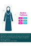 Organic Hijab One Piece Prayer Dress - Navy Blue - 7