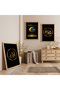 Wooden Framed Allah Word New Sun Bismillah Written Wooden Painting Set - 4