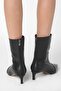 Black Color Croco Detailed Women's Thin Heeled Boots - 6