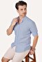 Men's Shirt - Ice Blue, High Collar, Slimfit, Linen, Gift Boxed - 3