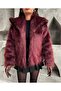 Women's Oversize Snap Fastener Premium Faux Lolita Fur - 3