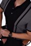 Smoked Black Double Color Men's Polo Neck T-Shirt - 2