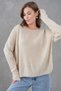 Stone Wide Collar Knitwear Oversize Sweater 6933