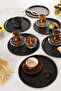 Dario Round Decorative Presentation Tray Black Set of 6 - 5