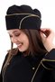 Chef Boat Cap - Black-yellow Piping - 2