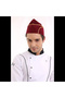 Chef Boat Cap - Burgundy Yellow Piping - 3