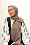 Labyrinth Pattern Jacquard Deluxe Shawl - Mink