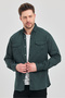 Men's Shirt Slim Fit Men's Teal Denim Shirt - 5
