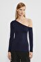 Indigo Boat Neck Long Sleeve Women's Bodysuit Sh201 - 3