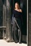 Indigo Boat Neck Long Sleeve Women's Bodysuit Sh201 - 2