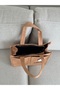 Canvas Fabric Large Shoulder Bag with Embroidered Details W32 H28 - 7