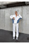 Women's Oversized Zip-Up Tracksuit Set with Denim Detail, Sports Casual